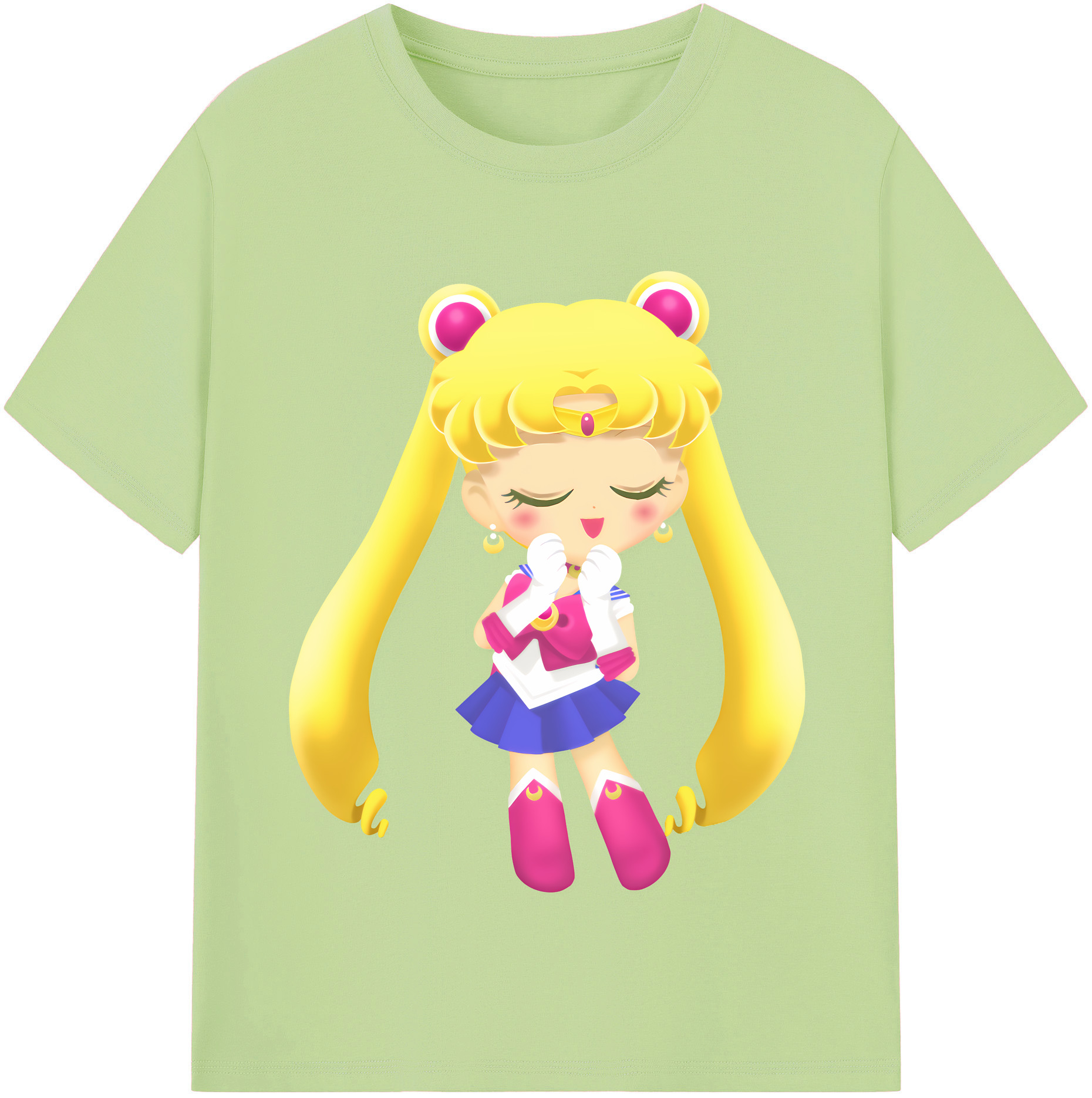 （画像用） 美少女戦士セーラームーン 月野 うさぎ つきの うさぎ Sailor Moon Tsukino Usagi 綿100％半袖Tシャツ（フロントプリント）